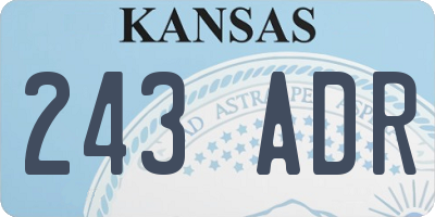 KS license plate 243ADR