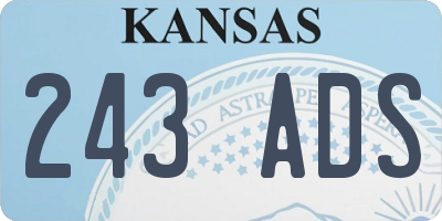 KS license plate 243ADS