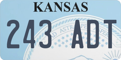 KS license plate 243ADT