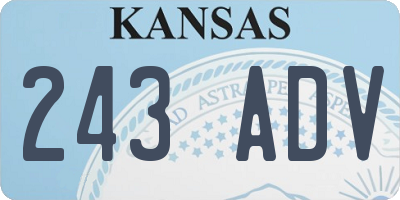 KS license plate 243ADV