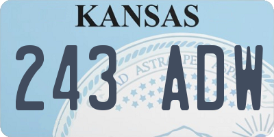 KS license plate 243ADW