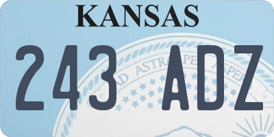 KS license plate 243ADZ