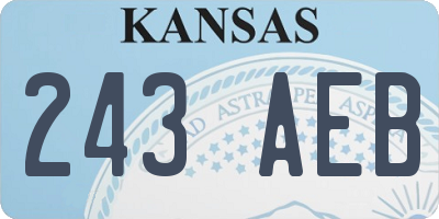 KS license plate 243AEB