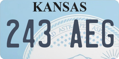 KS license plate 243AEG