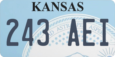 KS license plate 243AEI