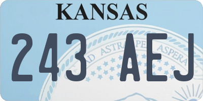 KS license plate 243AEJ