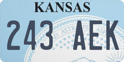 KS license plate 243AEK