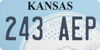 KS license plate 243AEP