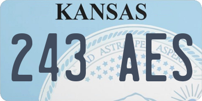 KS license plate 243AES