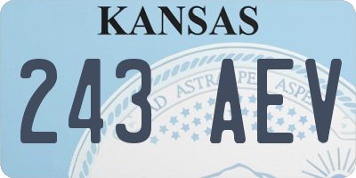 KS license plate 243AEV