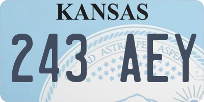 KS license plate 243AEY