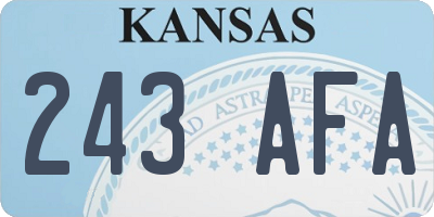 KS license plate 243AFA