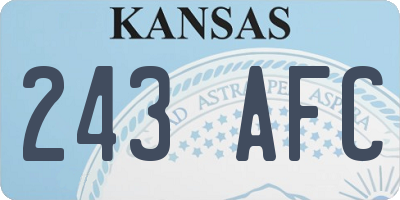KS license plate 243AFC