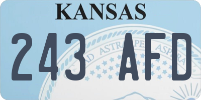 KS license plate 243AFD