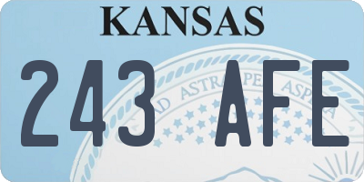 KS license plate 243AFE
