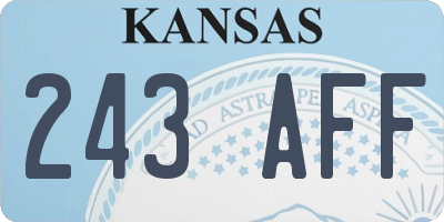 KS license plate 243AFF