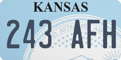 KS license plate 243AFH