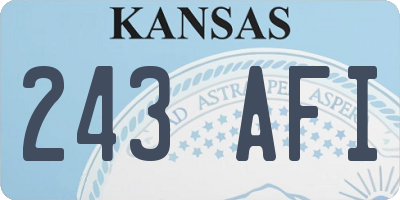 KS license plate 243AFI