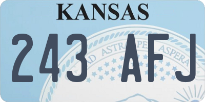 KS license plate 243AFJ