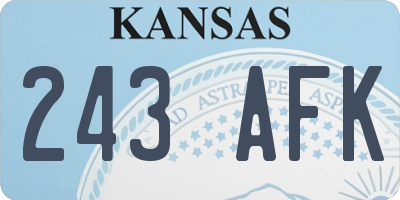 KS license plate 243AFK