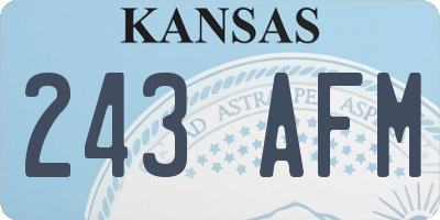KS license plate 243AFM