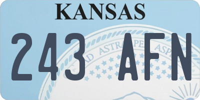 KS license plate 243AFN