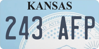 KS license plate 243AFP