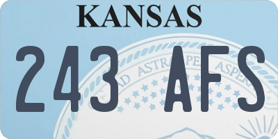 KS license plate 243AFS