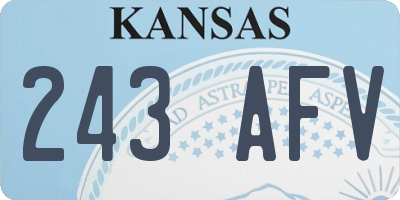 KS license plate 243AFV