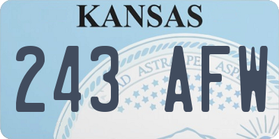 KS license plate 243AFW