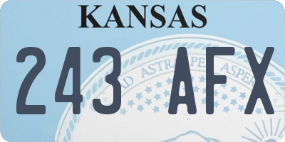 KS license plate 243AFX
