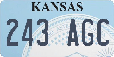 KS license plate 243AGC