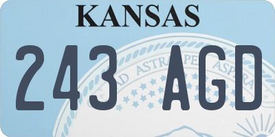 KS license plate 243AGD