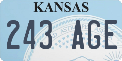KS license plate 243AGE