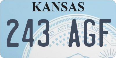 KS license plate 243AGF
