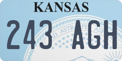 KS license plate 243AGH