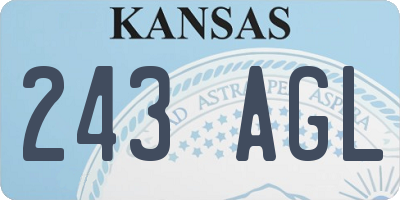 KS license plate 243AGL