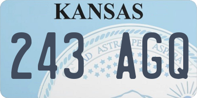KS license plate 243AGQ