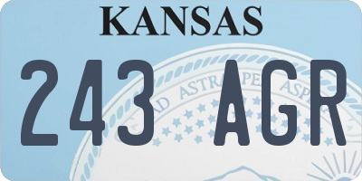KS license plate 243AGR