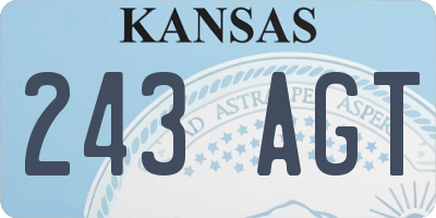KS license plate 243AGT