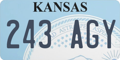 KS license plate 243AGY