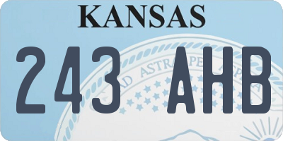 KS license plate 243AHB