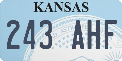 KS license plate 243AHF