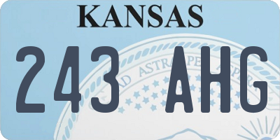KS license plate 243AHG