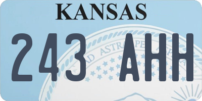 KS license plate 243AHH