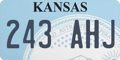 KS license plate 243AHJ