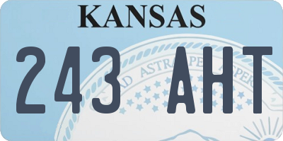 KS license plate 243AHT