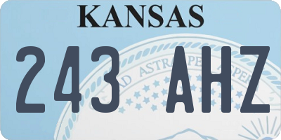 KS license plate 243AHZ