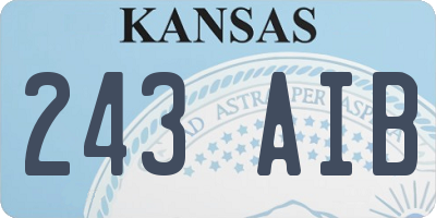 KS license plate 243AIB