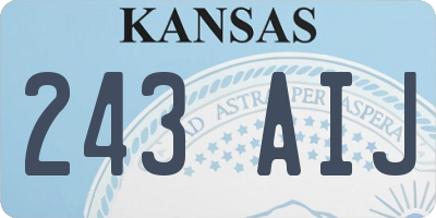 KS license plate 243AIJ